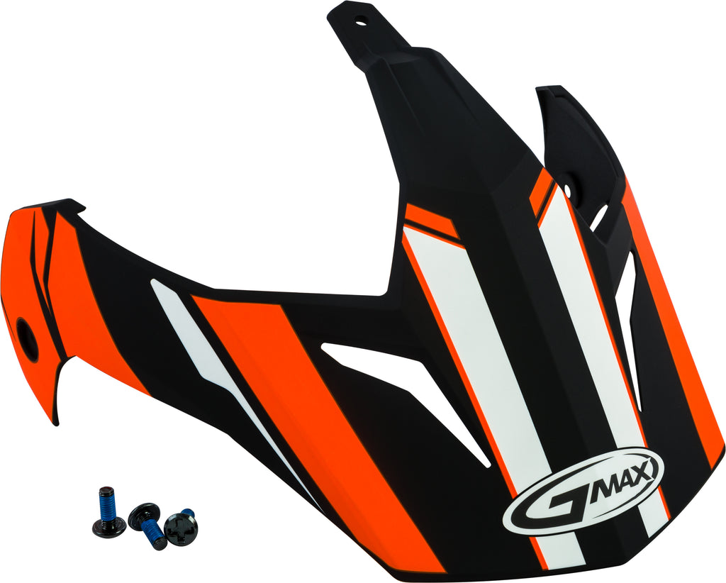 GMAX VISOR VERTICAL BLACK/HI-VIS ORANGE W/SCREWS GM-11 G011085