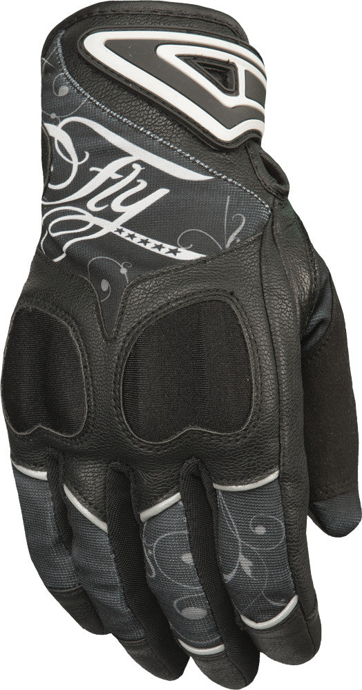 FLY RACING WOMEN'S VENUS GLOVES BLACK/GREY SM #5884 476-6120~2-atv motorcycle utv parts accessories gear helmets jackets gloves pantsAll Terrain Depot