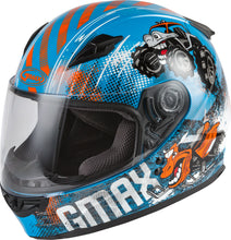 Load image into Gallery viewer, GMAX YOUTH GM-49Y BEASTS FULL-FACE HELMET BLUE/ORANGE/GREY YS G1498040