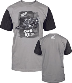 D'COR LET'S MOTO HONDA T-SHIRT GREY/BLACK MD 80-109-2
