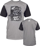 D'COR LET'S MOTO HONDA T-SHIRT GREY/BLACK MD 80-109-2