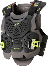 Load image into Gallery viewer, ALPINESTARS A-4 MAX CHEST PROTECTOR BLK/ANTH/FLUO YLW XS/SM 6701520-1155-XSS