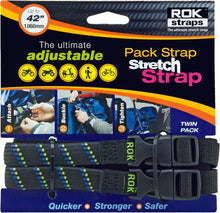 Load image into Gallery viewer, ROKSTRAPS PACK STRAP BLACK/BLUE/GREEN 12&quot;X42&quot;X5/8&quot; ROK10305