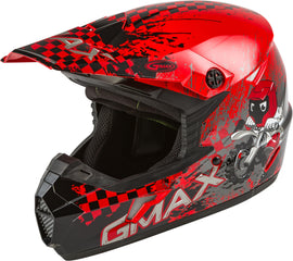GMAX YOUTH MX-46Y OFF-ROAD ANIM8 HELMET RED/BLACK/SILVER YM G3461371