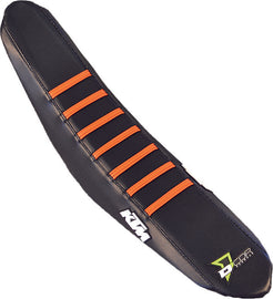 D'COR GRIPPER SEAT COVER BLACK W/ORANGE RIBS 30-30-205