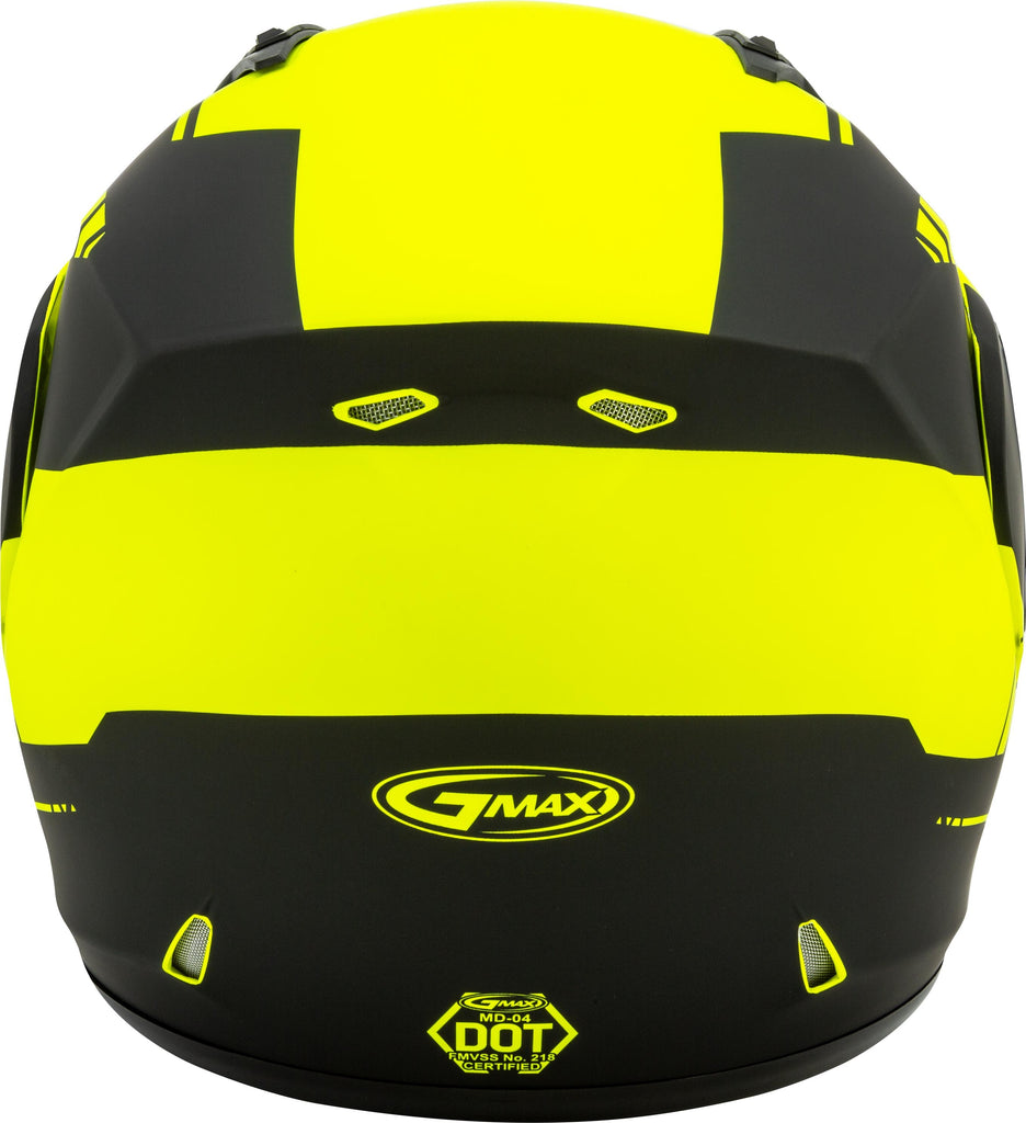 GMAX MD-04 MODULAR ARTICLE HELMET MATTE HI-VIS/BLACK 2X G1042748