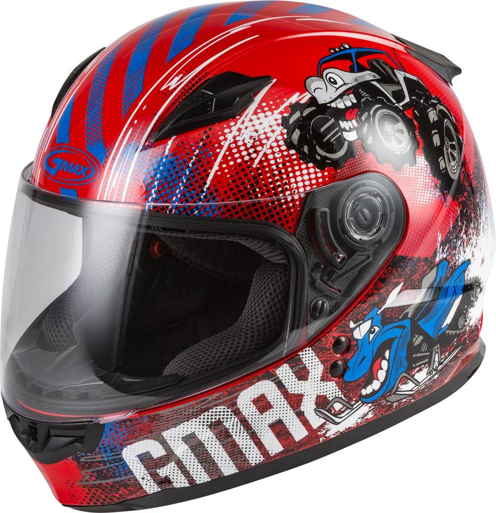 GMAX YOUTH GM-49Y BEASTS FULL-FACE HELMET RED/BLUE/GREY YL G1498372