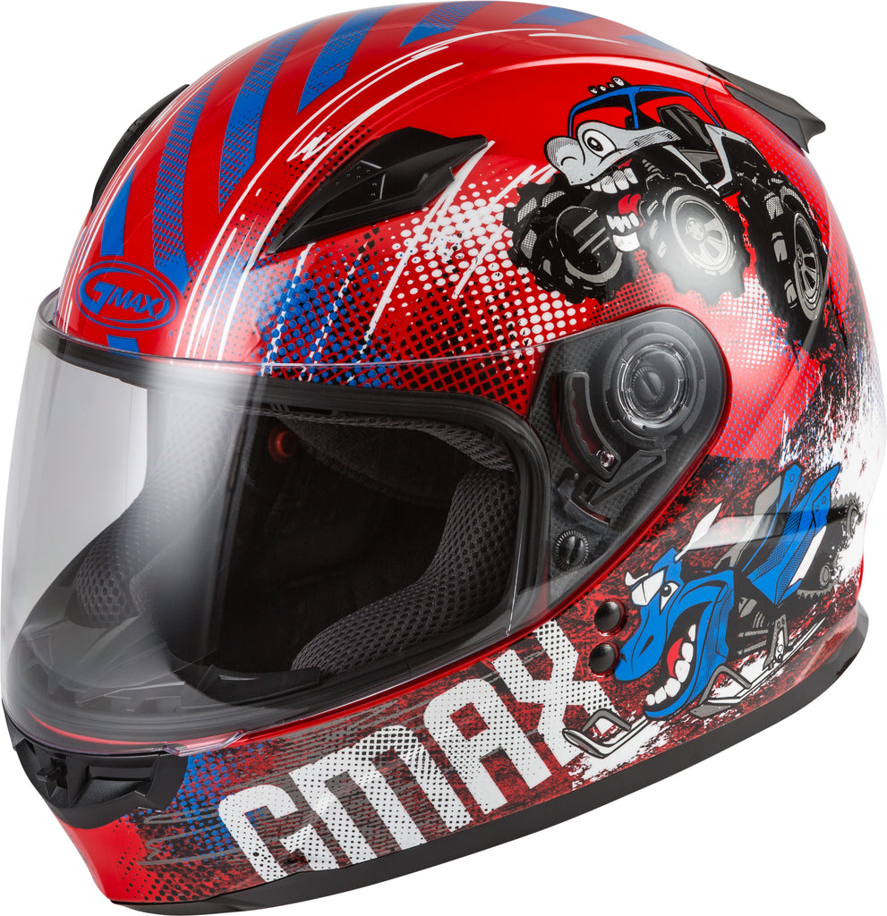 GMAX YOUTH GM-49Y BEASTS FULL-FACE HELMET RED/BLUE/GREY YM G1498371