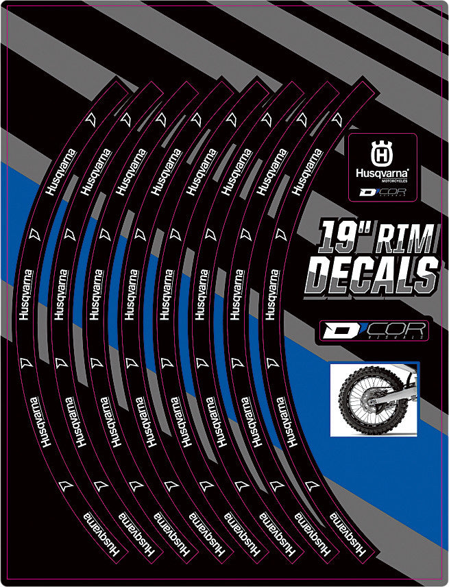 D'COR RIM DECALS 19" HUSQ LOGO REAR 40-80-209