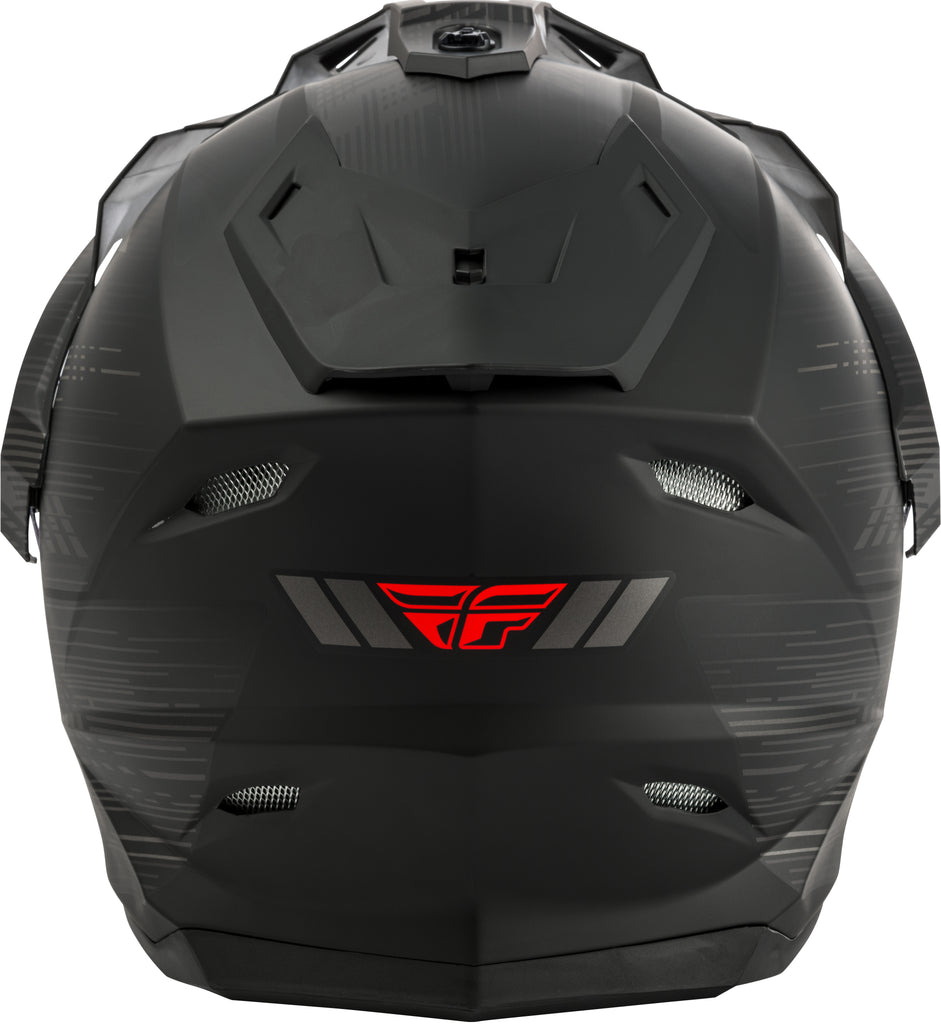 FLY RACING TREKKER QUANTUM HELMET MATTE BLACK/GREY/RED LG 73-7017L