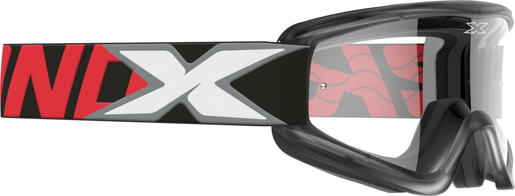 EKS BRAND FLAT-OUT GOGGLE RED/BLACK W/CLEAR LENS 067-60420