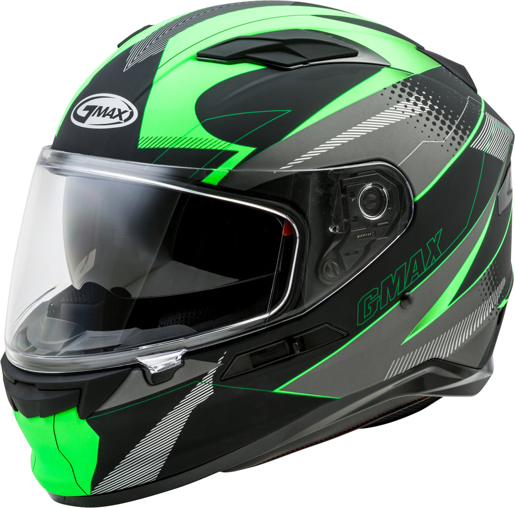 GMAX FF-98 FULL-FACE APEX HELMET MATTE BLACK/NEON GREEN SM G1981674