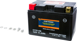 FIRE POWER BATTERY CTZ14S SEALED FACTORY ACTIVATED CTZ14S-atv motorcycle utv parts accessories gear helmets jackets gloves pantsAll Terrain Depot