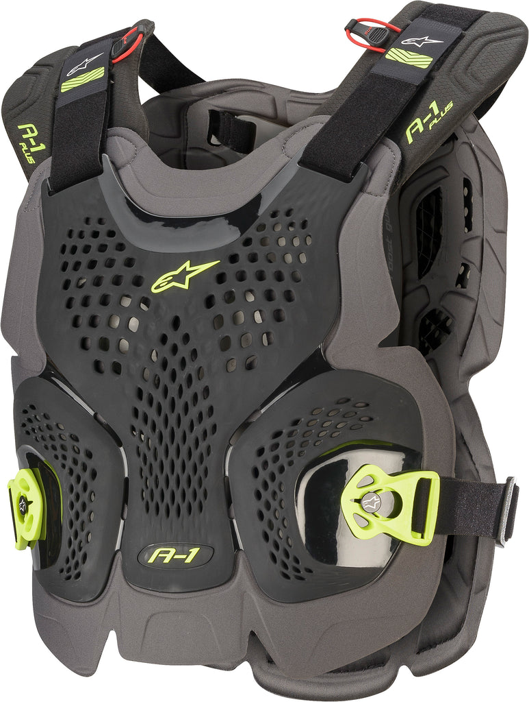 ALPINESTARS A-1 PLUS CHEST PROTECTOR BLK/ANTH/FLUO YLW MD/LG 6700120-1155-M/L