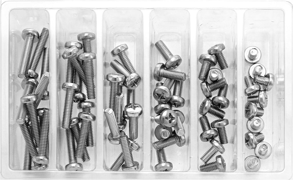 BOLT M6 PAN HEAD PHILLIPS ASSORTMENT 120 PIECE KIT SV-M6PAN