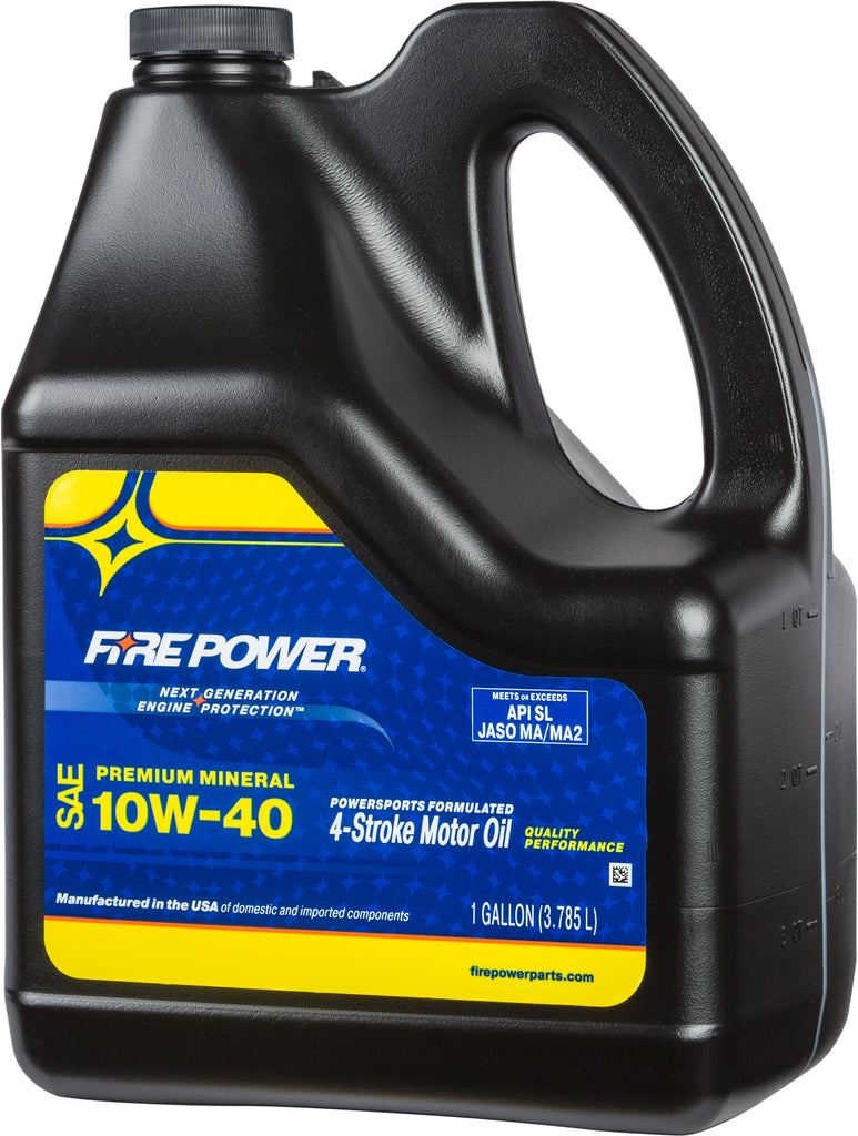 FIRE POWER MINERAL 4-STROKE OIL 10W-40 GAL 4/CASE 196980