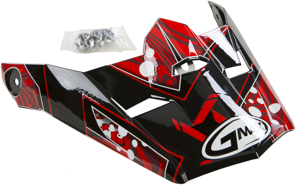 GMAX VISOR W/SCREWS HOOPER MX-46Y BLACK/RED YS-YL G046857