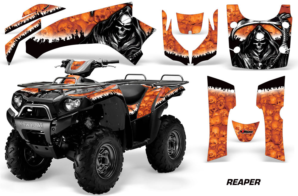 ATV Graphics Kit Quad Decal Wrap For Kawasaki Brute Force 750i 2005-2011 REAPER ORANGE-atv motorcycle utv parts accessories gear helmets jackets gloves pantsAll Terrain Depot