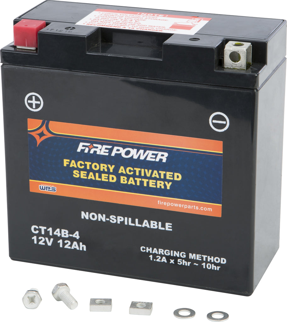 FIRE POWER BATTERY CT14B-4 SEALED FACTORY ACTIVATED CT14B-4-atv motorcycle utv parts accessories gear helmets jackets gloves pantsAll Terrain Depot