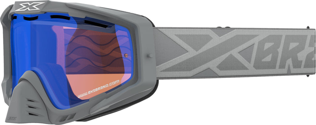 EKS BRAND SNOW X GREY/SILVER DUAL VENTED PERSIMMON BLUE MIRROR 067-10908