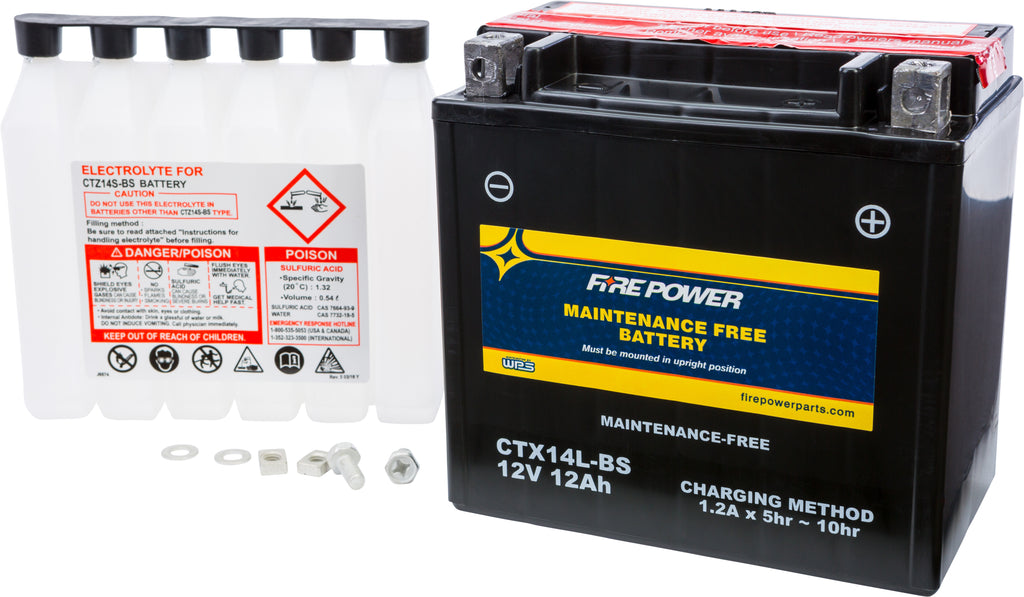 FIRE POWER BATTERY CTX14L-BS MAINTENANCE FREE CTX14L-BS-atv motorcycle utv parts accessories gear helmets jackets gloves pantsAll Terrain Depot