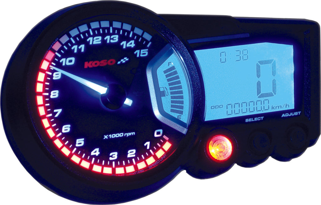 KOSO GP STYLE MULTI-FUNCTION GAUGE RX-2 BLACK PANEL BA010001-atv motorcycle utv parts accessories gear helmets jackets gloves pantsAll Terrain Depot