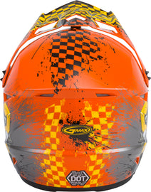GMAX YOUTH MX-46Y OFF-ROAD ANIM8 HELMET ORANGE/YELLOW/SILVER YS G3461270