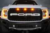 1 Piece Steel Grille for Ford Raptor SVT 2017-2018 - FORD WHITE LED X-LITE