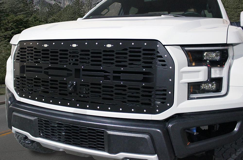 1 Piece Steel Grille for Ford Raptor SVT 2017-2018 - FORD-atv motorcycle utv parts accessories gear helmets jackets gloves pantsAll Terrain Depot