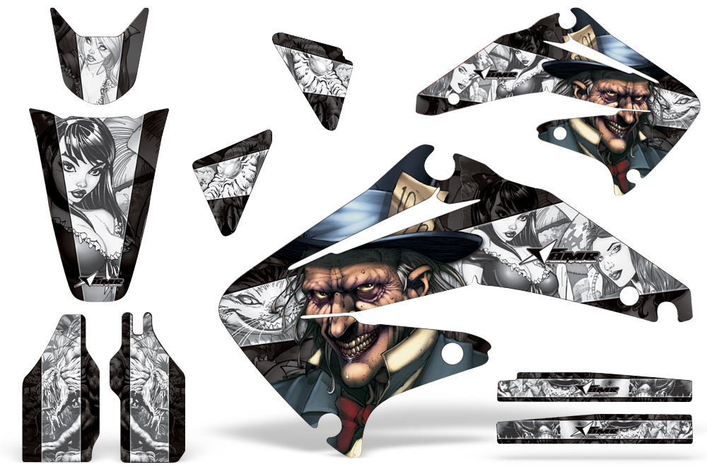 Dirt Bike Graphics Kit Decal Sticker Wrap For Honda CRF450R 2002-2004 HATTER WHITE BLACK-atv motorcycle utv parts accessories gear helmets jackets gloves pantsAll Terrain Depot