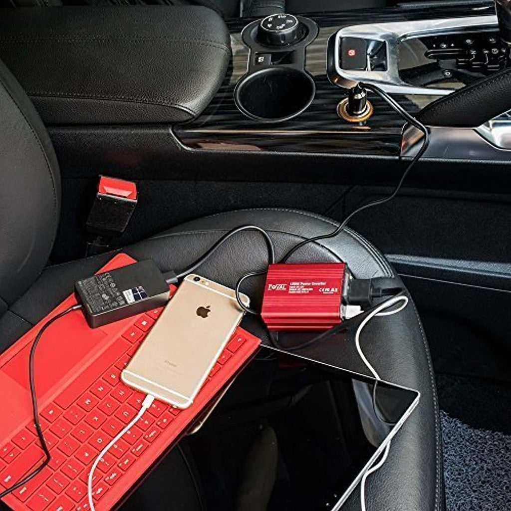 FOVAL 150W Car Power Inverter DC 12V to 110V AC Converter with 3.1A Dual USB Car Charger-atv motorcycle utv parts accessories gear helmets jackets gloves pantsAll Terrain Depot