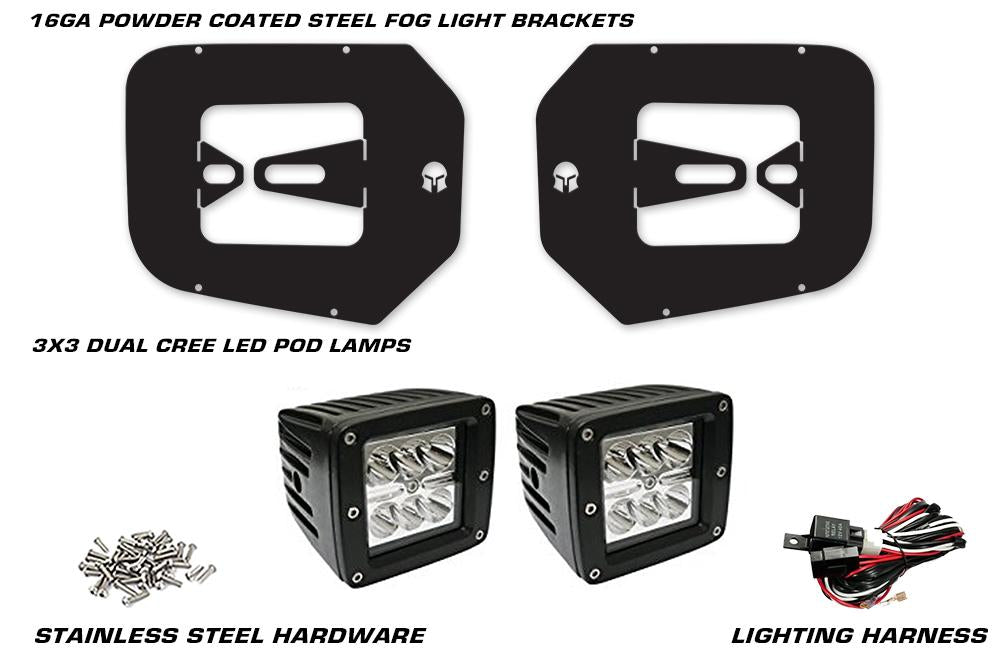 2PC LED Fog Light and Mounting Bracket Kit for Toyota Tacoma 2016-2017-atv motorcycle utv parts accessories gear helmets jackets gloves pantsAll Terrain Depot