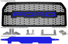 Load image into Gallery viewer, 1 Piece Steel Grille for Ford F150 2015-2017 - FORD with BLUE ACRYLIC UNDERLAY-atv motorcycle utv parts accessories gear helmets jackets gloves pantsAll Terrain Depot