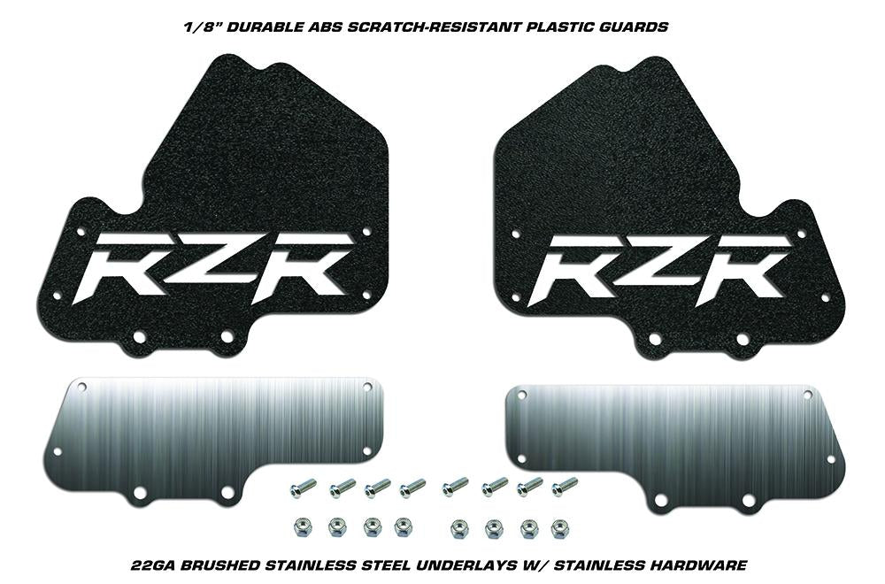 2PC set of RZR Mud Flaps w/ Stainless Steel CV Boot Guard fits Polaris RZR 1000 XP 900 S-atv motorcycle utv parts accessories gear helmets jackets gloves pantsAll Terrain Depot