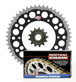 Renthal grooved front & Twinring rear Sprocket & R1 chain kit - Kawasaki KX250F