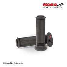 Load image into Gallery viewer, Koso AM111010 Apollo heated grips for twist throttle - 7/8" bars - 120mm long