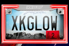 Load image into Gallery viewer, XK Glow XK034018-W Chrome Motorcycle LED License Plate Frame with Turn Signals