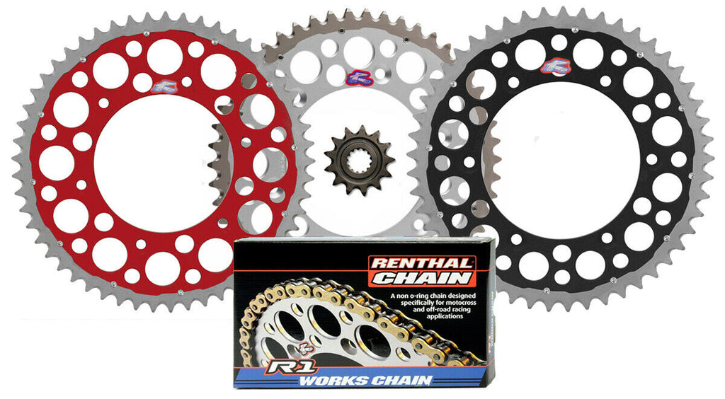 Renthal Grooved front & Twinring Sprocket & R1 Works chain kit for Honda CRF450R