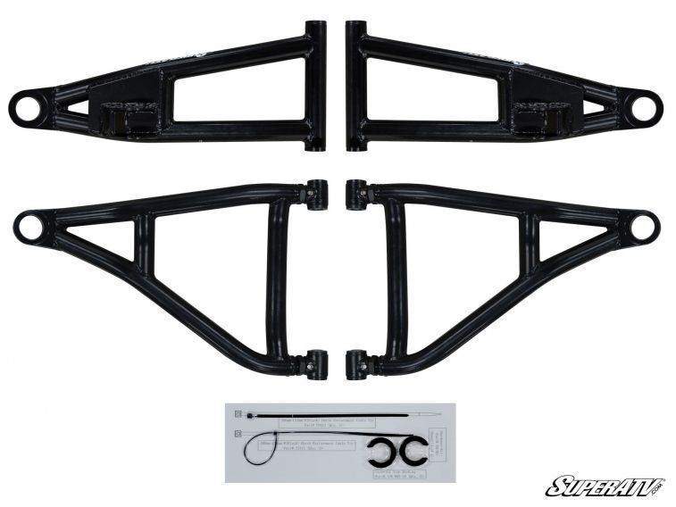 SuperATV 1.5" Forward Offset High Clearance A-Arms for Honda Pioneer 1000 -BLACK