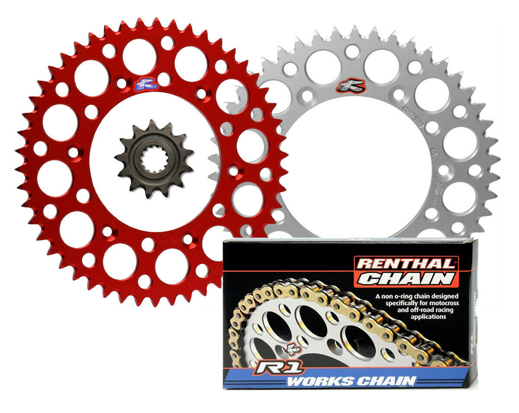 Renthal front & Ultralight rear Sprocket & R1 chain kit for Honda CR85R CR85RB