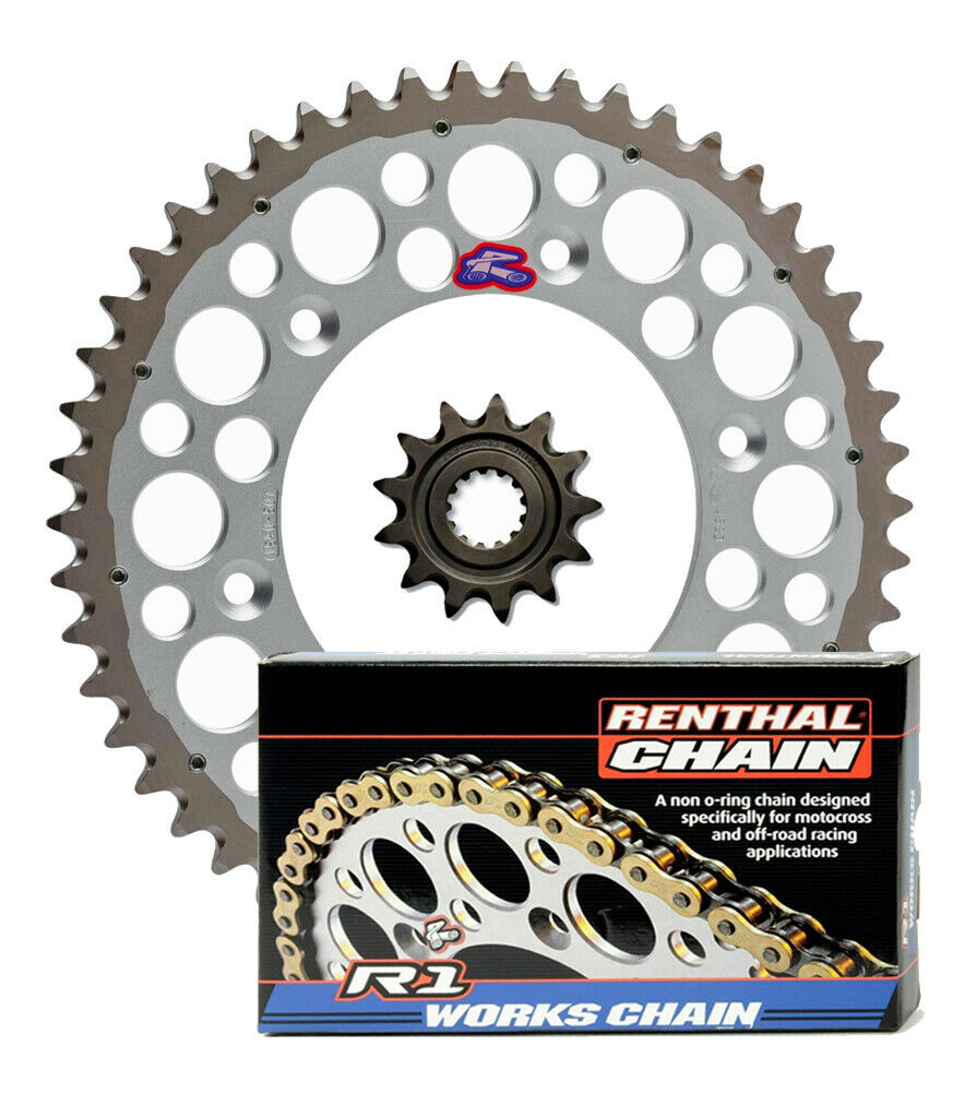 Renthal grooved front & Twinring rear Sprocket & R1 chain kit - Kawasaki KX250F
