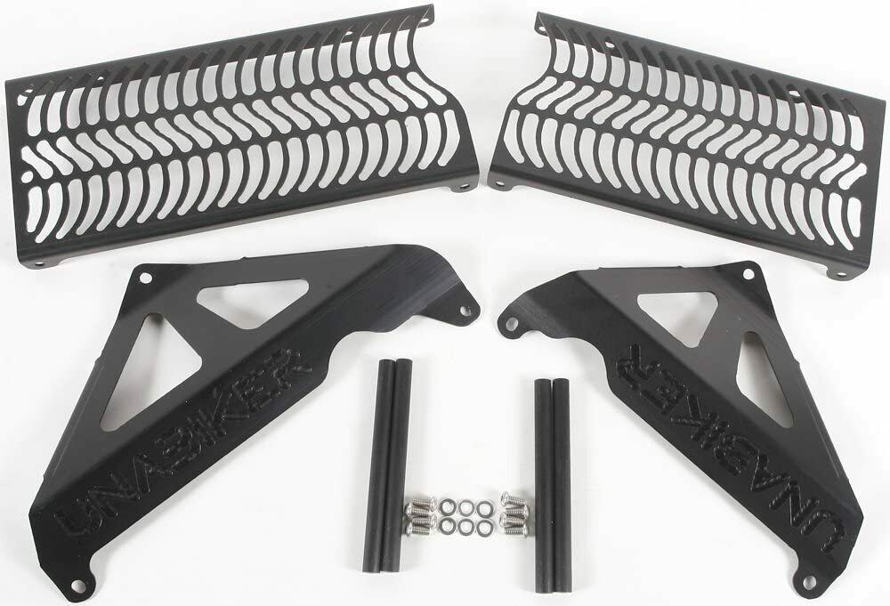 Unabiker KKX19450 BLACK radiator guards fits 2019 Kawasaki KX450