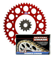 Load image into Gallery viewer, Renthal front &amp; Ultralight rear Sprocket &amp; R1 chain kit for Honda CR85R CR85RB
