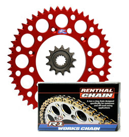 Renthal front & Ultralight rear Sprocket & R1 chain kit for Honda CR85R CR85RB