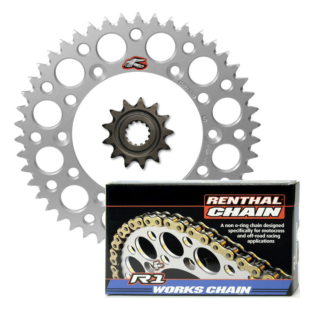 Renthal front & Ultralight rear Sprocket & R1 chain kit for Honda CR85R CR85RB