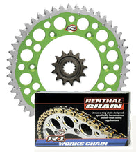 Load image into Gallery viewer, Renthal grooved front &amp; Twinring rear Sprocket &amp; R1 chain kit - Kawasaki KX250F