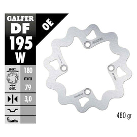 Galfer DF195W front or rear wave brake rotor fits Kawasaki KX65 & Suzuki RM65