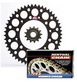 Renthal front & Ultralight rear Sprocket & R1 Works chain kit for Kawasak KX250F