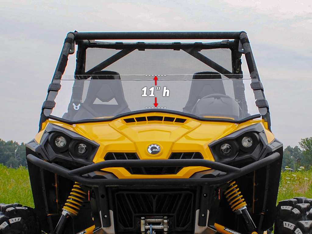 SuperATV Scratch Resistant Half Windshield for Can-Am Commander 800 / 1000 / Max