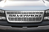 1 Piece Steel Grille for Chevy Silverado - SILVERADO with STEEL FINISH